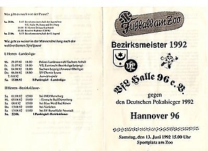 Stadionzeitung Freundschaftsspiel Hannover 96 1